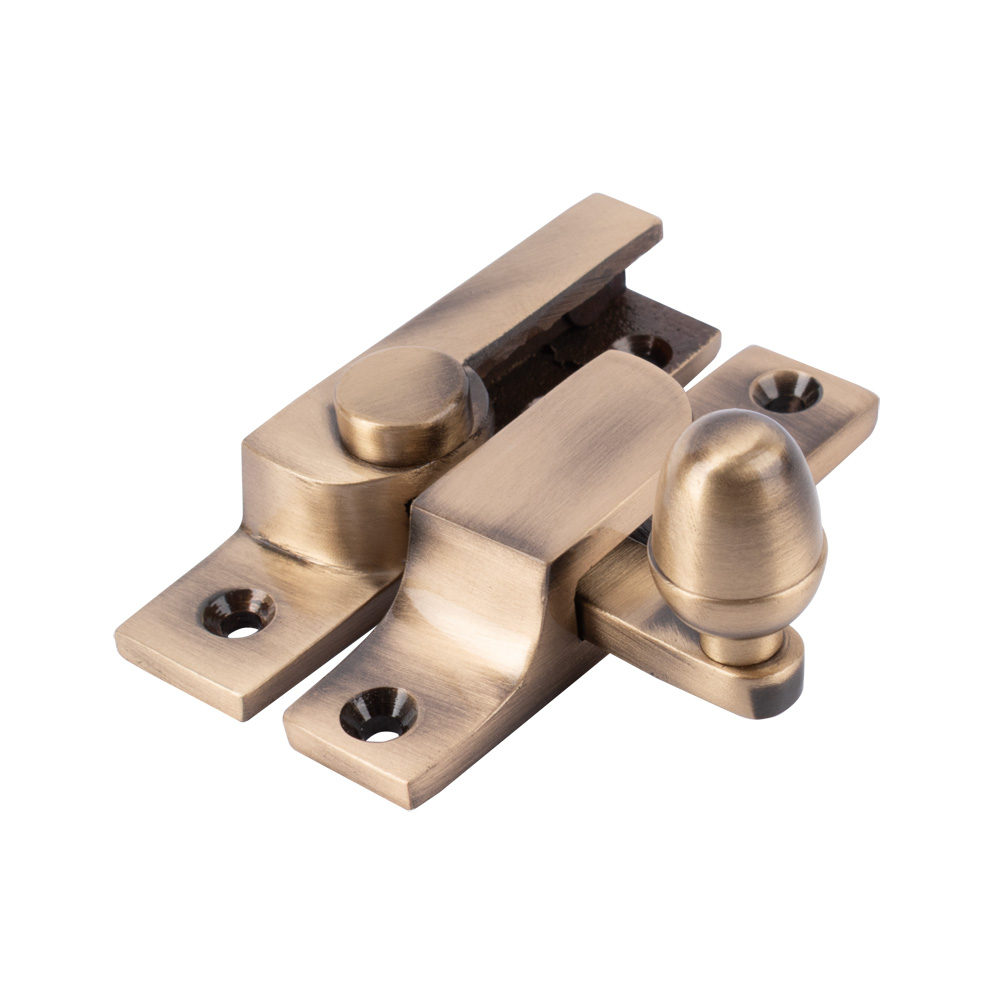 Sash Heritage Straight Arm Fastener Acorn Knob - (Narrow) - Antique Brass